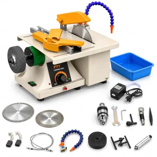 Lapidary Rock Saw 350W with Upgraded Diamond Blades