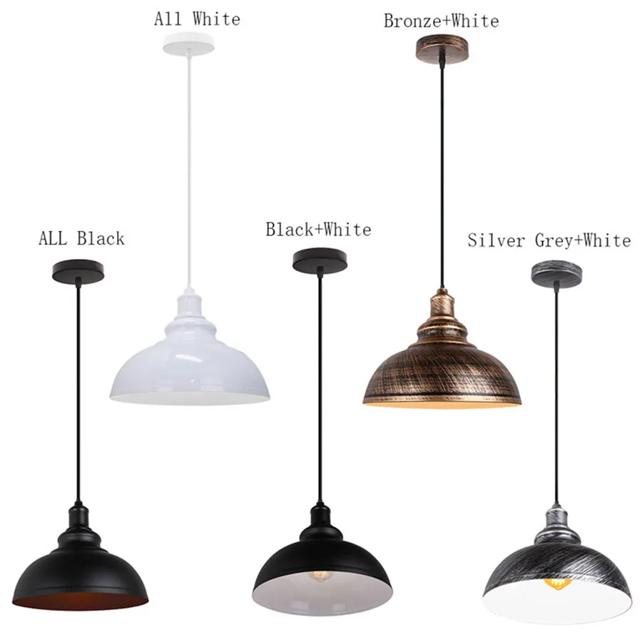 Industrial Vintage Pendant Lights, Dining Lighting Fixture, Retro Cafe Bar Hanging Lamp, Dome Shade