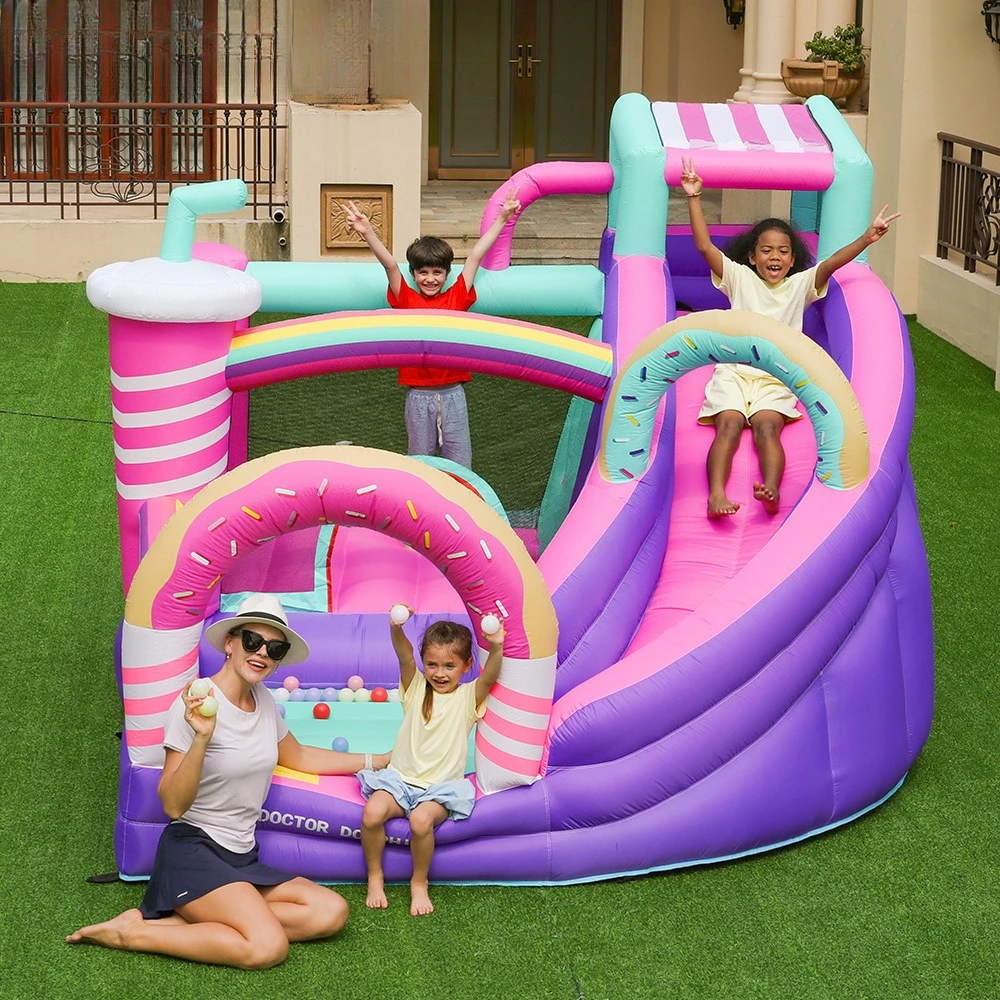 Household bouncy castle children's naughty castle small slide