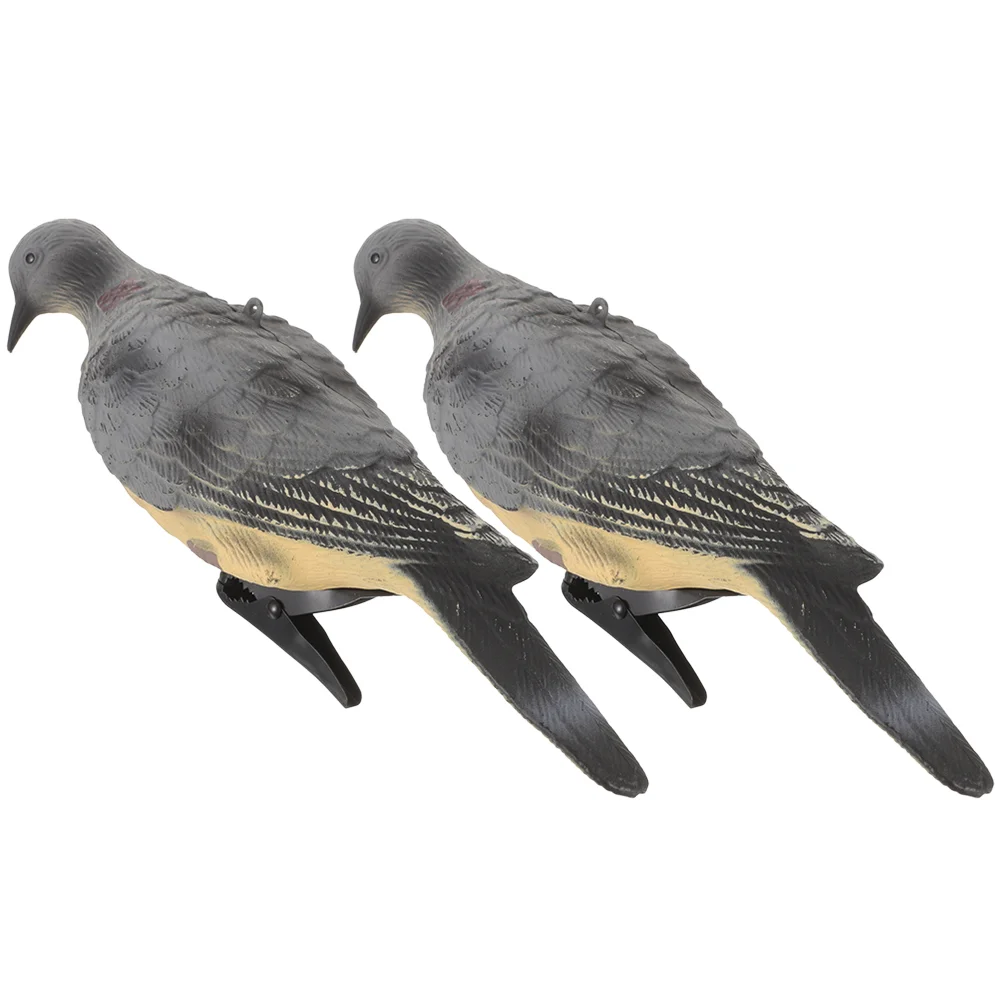 2 Pcs Model Simulation Animal Birds Decor Adorable Pigeon Figurine Pe Artificial Figures Home Decoration