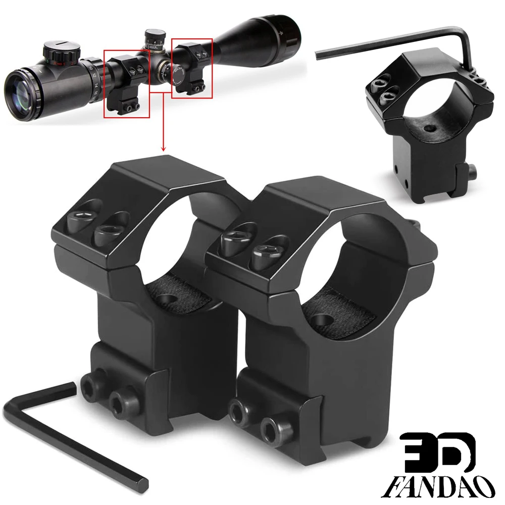 사냥 소총 스코프 마운트 링 손전등 금속 고정장치, 직경 25.4mm, 30mm, 전술 기어 11mm 피카티니 레일 어댑터 마운트