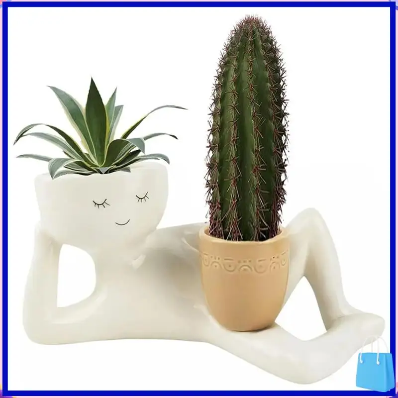 

Lazy Guy Planter Resinlazy Little Character Flowerpot Succulent Planter Lying Down Resin Unique Lying Down Figure Garden