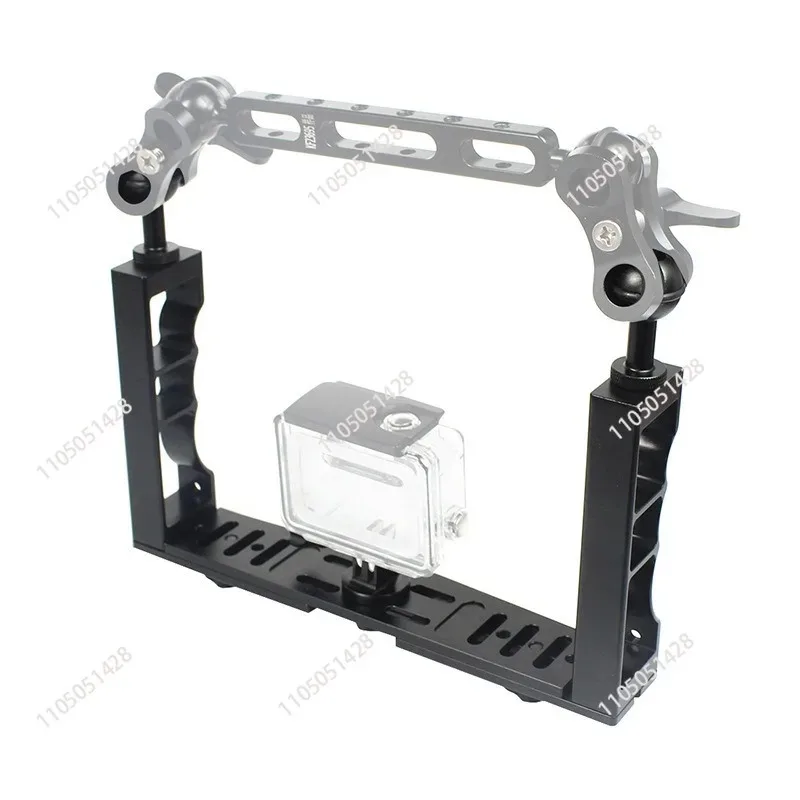 

Photography holder Camera waterproof case Double handheld lamp arm tray