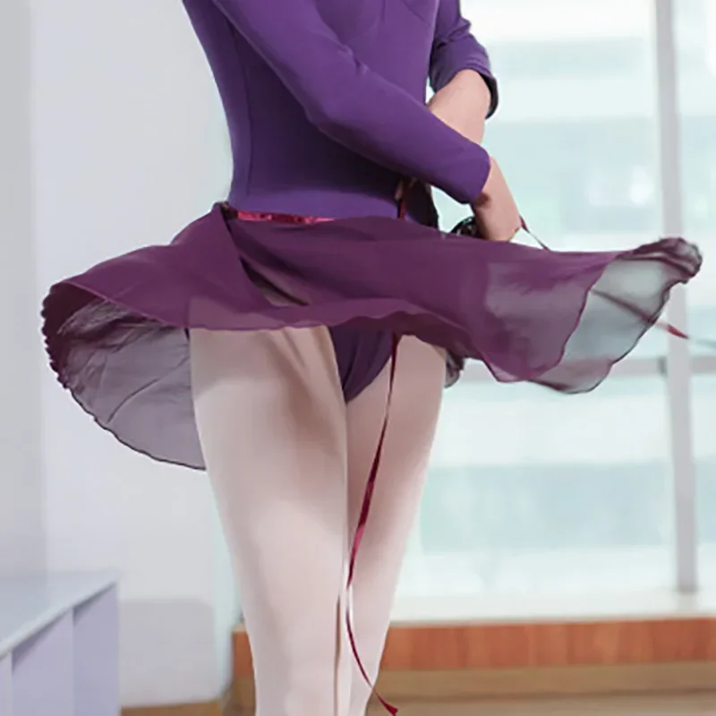 Women\'s Chiffon Ballet Tutu Dance Skirt Costume Skate Wrap Scarf New Style 13 Colors Girls