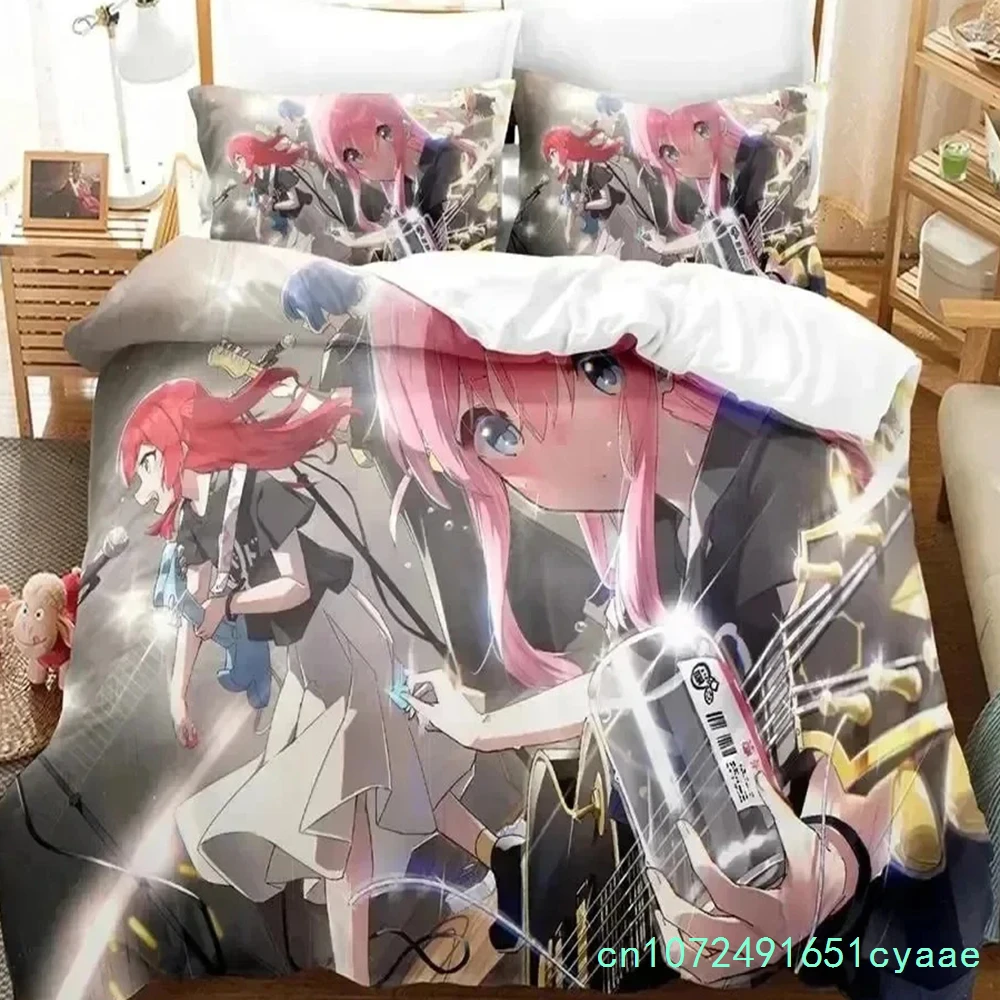 Anime Hitori Gotoh Bocchi The Rock Bedding Set Bedroom Soft Modern Bedspreads Comefortable Duvet Cover Quilt Cover Pillowcase