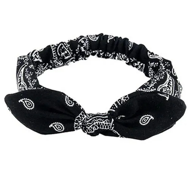 New Boho Women Soft Solid Print Headbands Vintage Cross Knot Elastic Hairbands Turban Bandanas Girls Hair Accessories Turbans