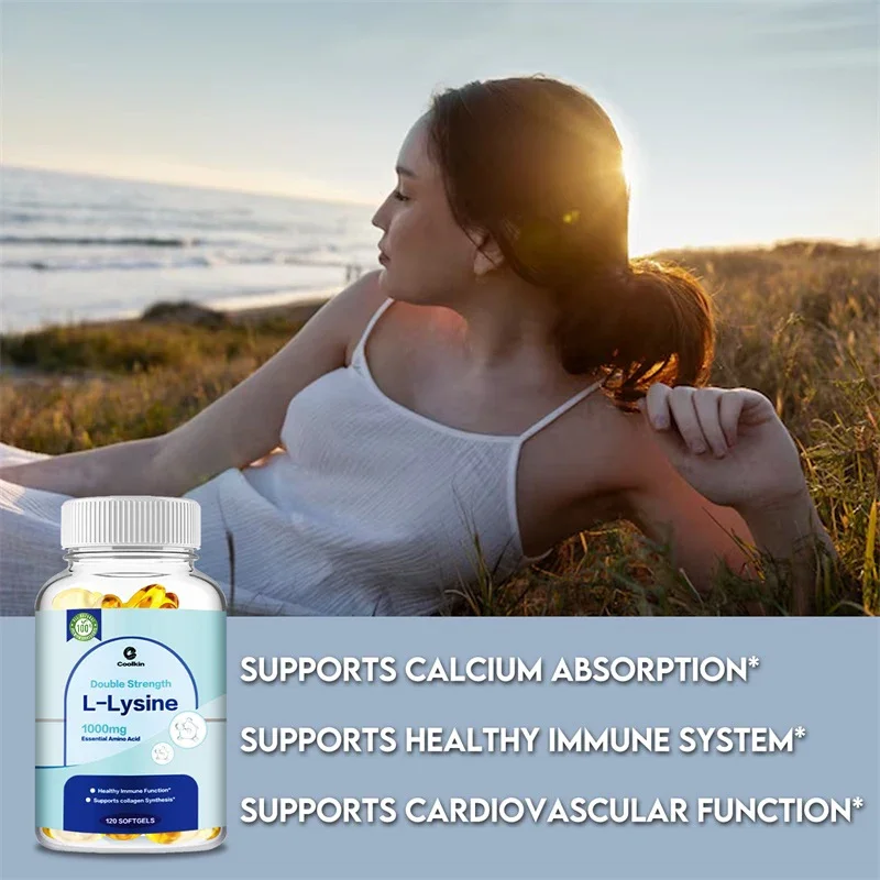 L-Lysine 1000 ملغ - يدعم الجلد والأوتار والعظام، ويعزز مكمل المناعة
