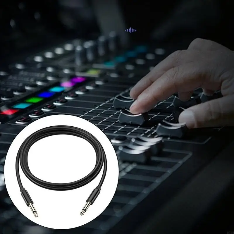 D5BB Profesional 6.35mm Pria hingga 6.35mm Kabel kabel stereo adaptor pria 6.35mm