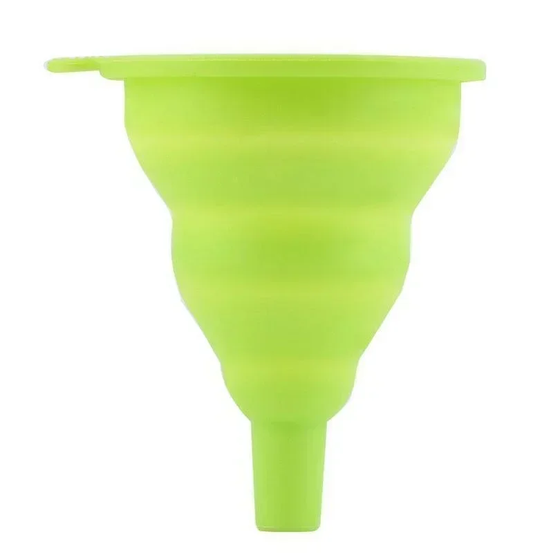 1Pc Groene Mini Siliconen Gel Opvouwbare Opvouwbare Stijl Trechter Hopper Keuken Tool