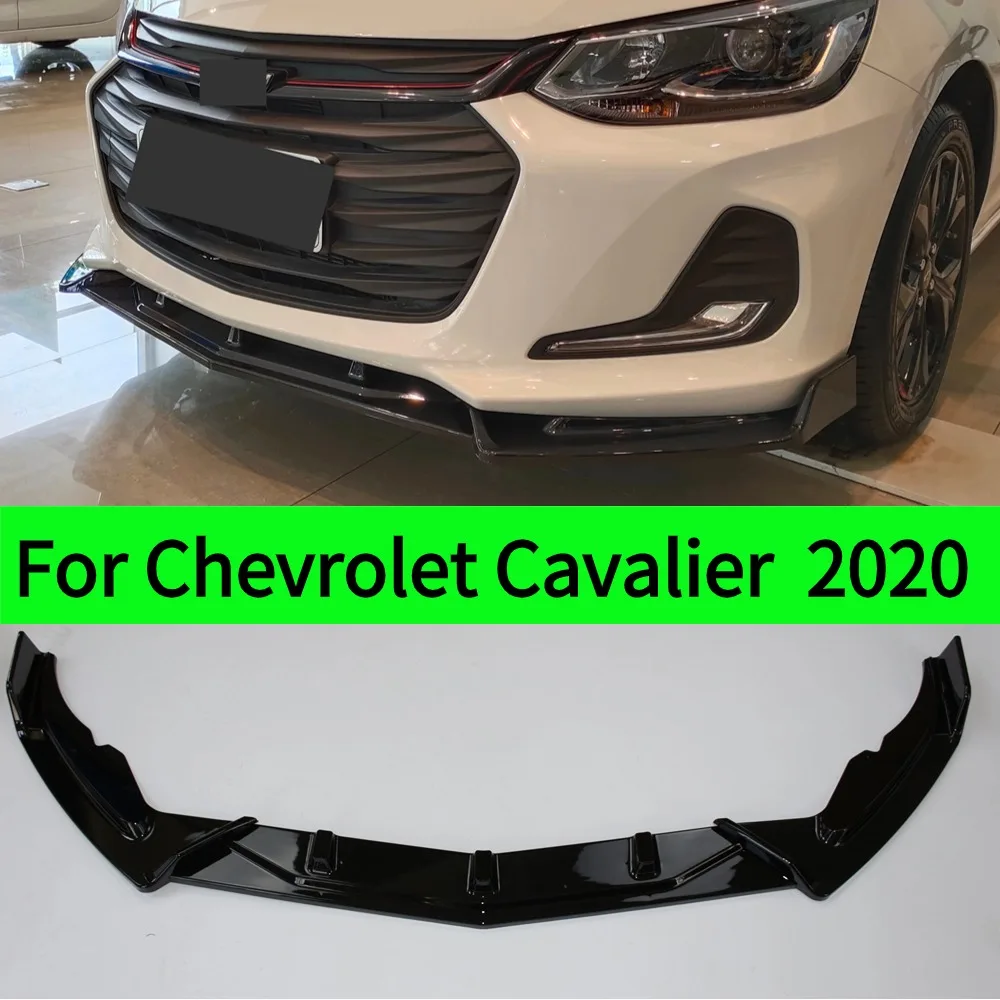 For Chevrolet Cavalier Onix 2020 Year ABS material Glossy BLACK Car Front Spoiler Chin Splitter Bumper Lip Deflector Diffuser Fo