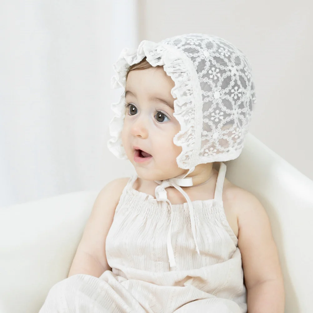 

1 шт., детская кружевная шляпа от солнца, белая ажурная дышащая легкая летняя шляпа от солнца для маленьких девочек, солнцезащитный крем для фотосъемки