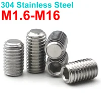 2-10 Uds M1.6 M2 M3 M4 M5 M6 M8 M10 304 tornillos con cabeza hexagonal de acero inoxidable punta de copa DIN916 tornillos sin cabeza hexagonal