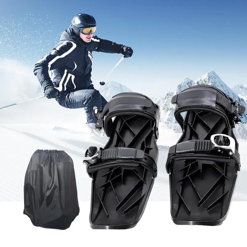 Skates for Snow Compact Skiing Accessory Multifunctional Adjustable Skiing Tools Lightweight Non-Slip Snow Feet for Men Women