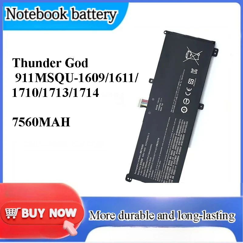 for Raytheon 911911MSQU-1609/1611/1710/1713/1714 Notebook Battery High Capacity Long Life Replacement