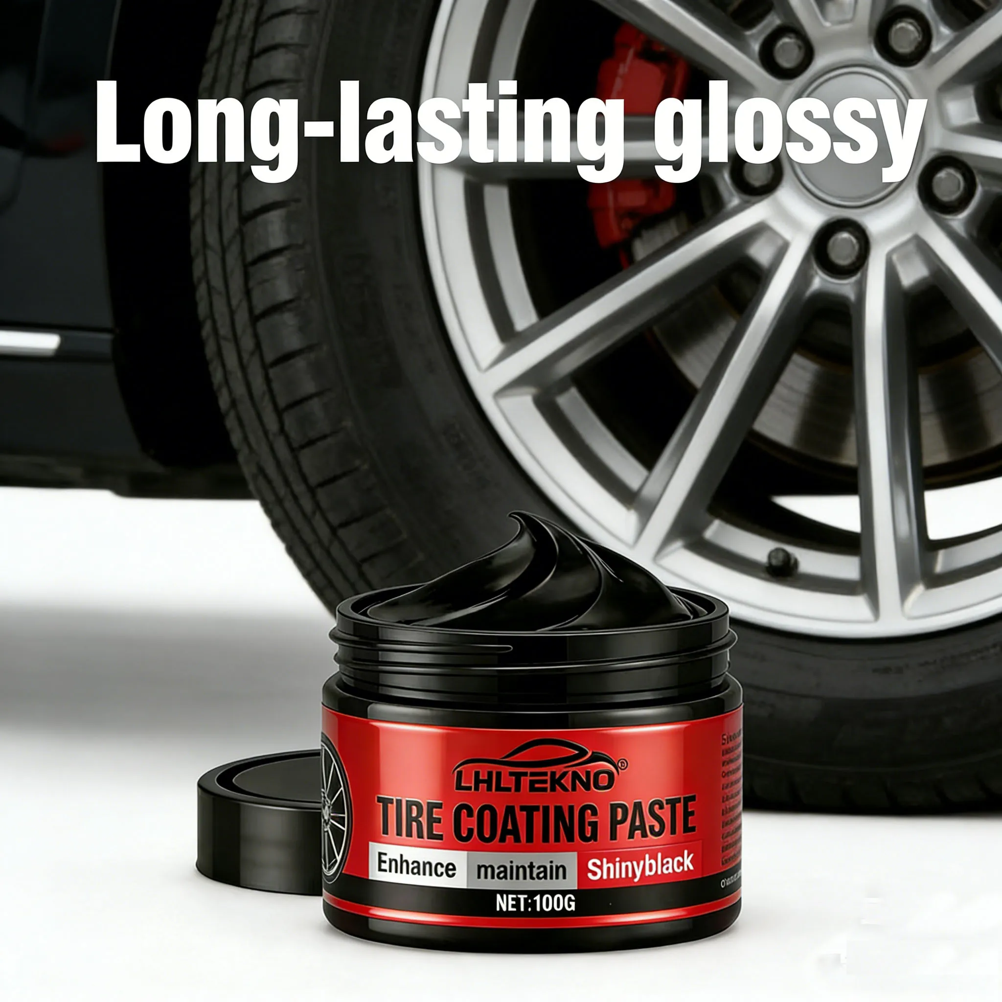 Tire Coating Paste Long-Lasting Glossy Shiny Black Enhance & Maintain Tire Finish