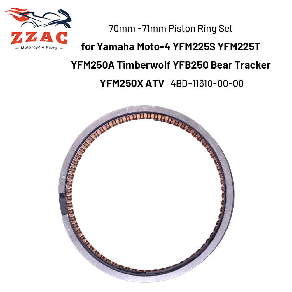 

70mm -71mm Piston Ring Set for Yamaha Moto-4 YFM225S YFM225T YFM250A Timberwolf YFB250 Bear Tracker YFM250X ATV 4BD-11610-00-00