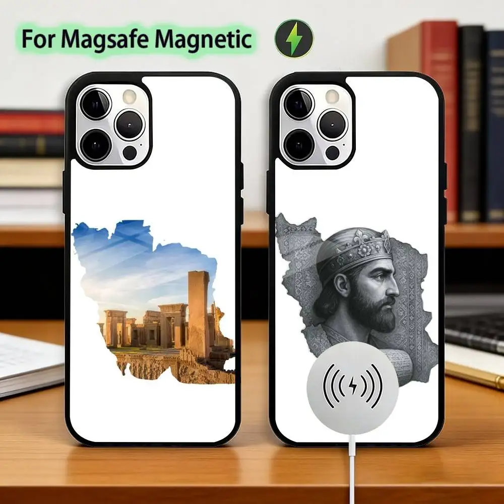 

Map of I-Iran Phone Case For iPhone17,16,15,14,13,12,11 Plus,Pro Magnetic For Magsafe Wireless Charging