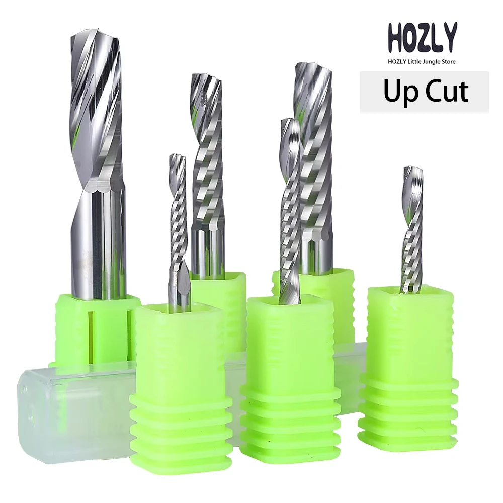 1Pcs AAA TOP Single Flute Spiral Up Cut Cutter CNC End Mill Carbide Router bit For Acrylic PVC MDF Wood board Milling Cutter