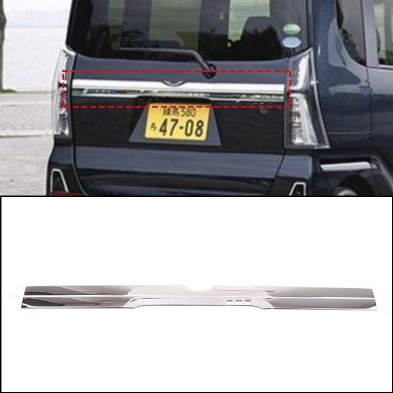 

For Daihatsu Tanto LA650 2019 2020 2021 2022 Stainless steel Bright light Rear Trunk Lid Cover Trim Car Accessories