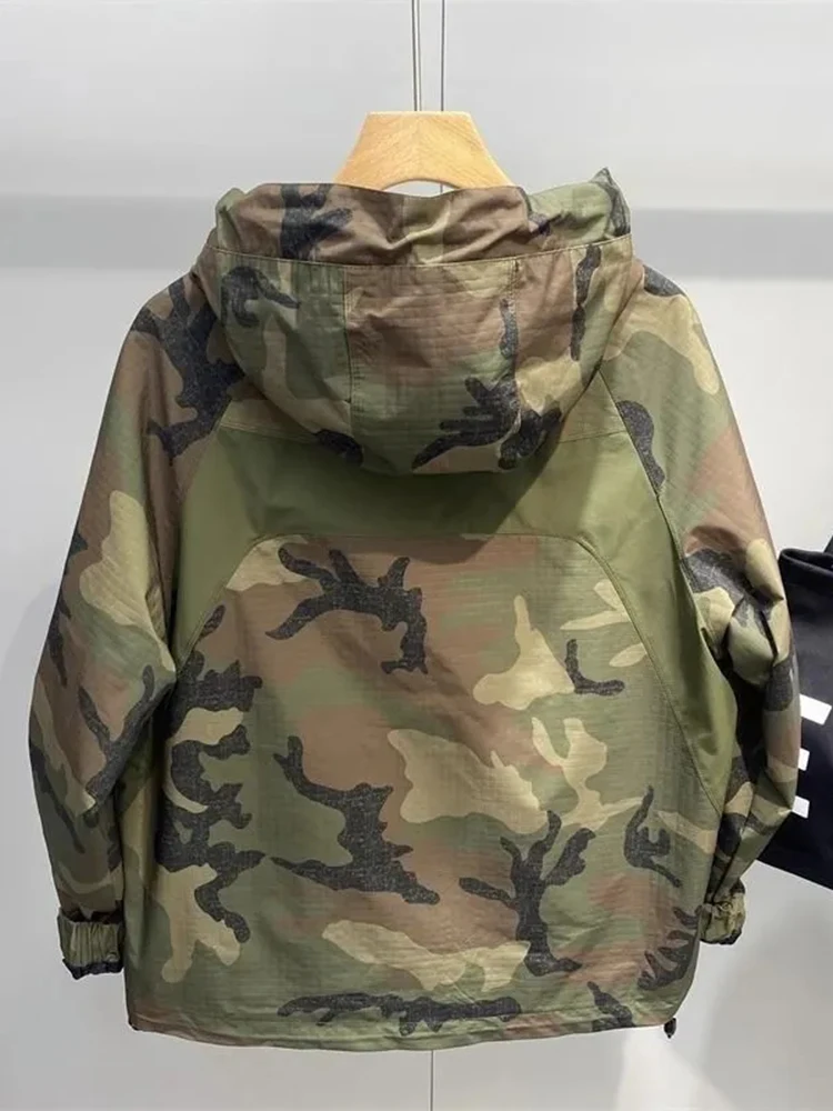 American Sle Camouflage extérieur Jaet hommes printemps automne coupe ample coupe-vent fermeture à glissière longue Sve jeunesse Faion
