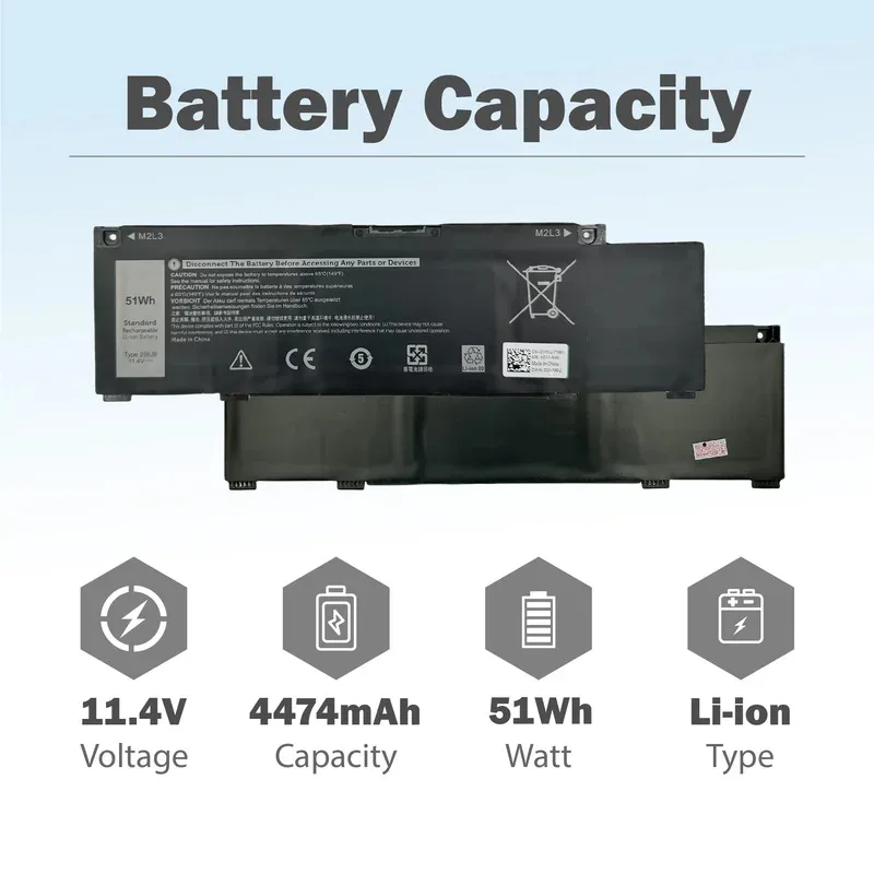 266J9 51Wh بطارية لديل انسبايرون G3 15 3500 3590 3790 G5 15 5500 SE 5505 11.4V 4474mAh P89F انسبايرون 5490 INS 15PR-1545W 154