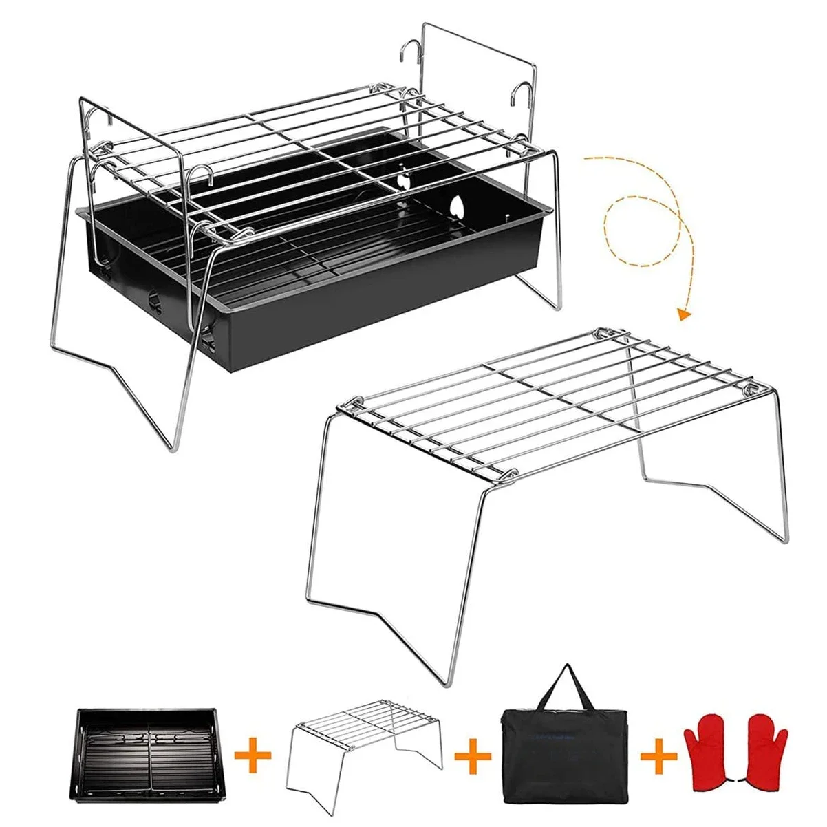 

Camping Grill, Grills for Camping Folding & Lightweight Steel Mesh Barbecue Grill Tool, Portable Camping Grill for Outdoor