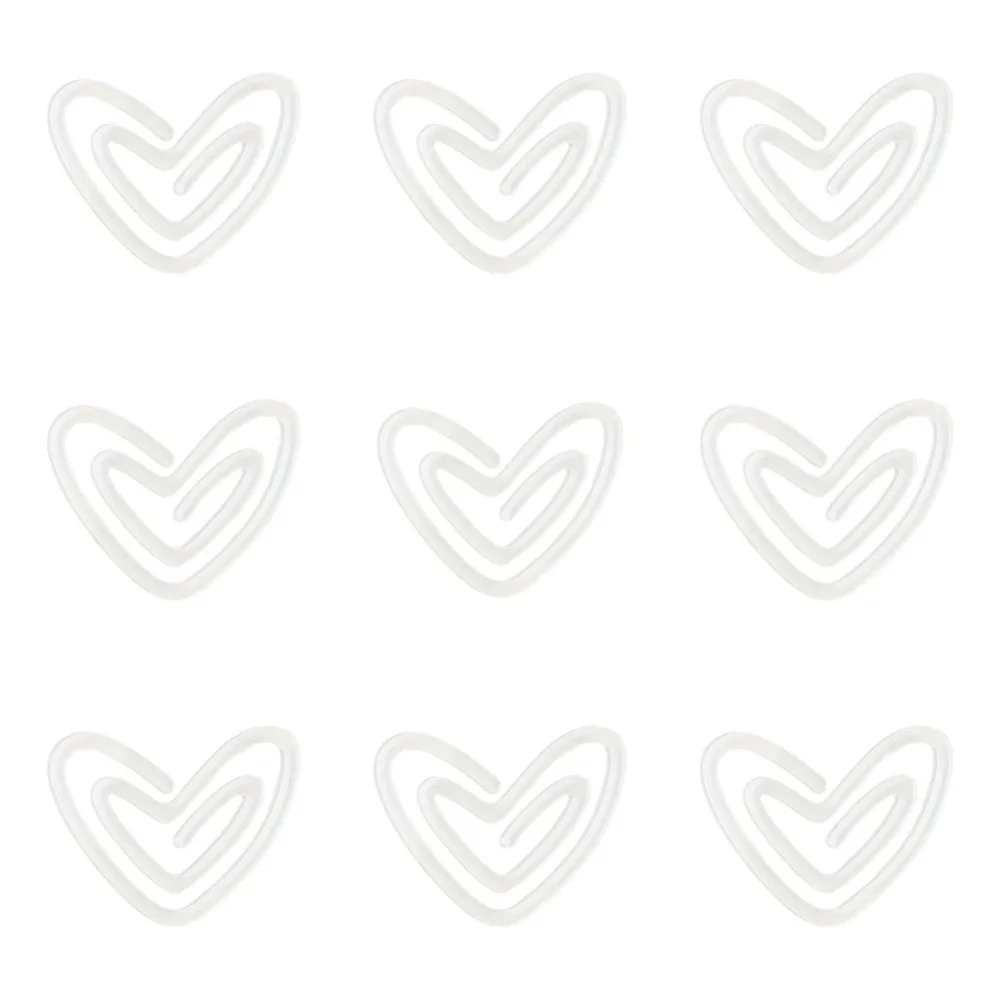 

9pcs Acrylic Dye Sublimation Blanks Paper Clip Creative Big Size Heat Transfer Bookmark Unique Love Heart DIY Pattern Paper Clip
