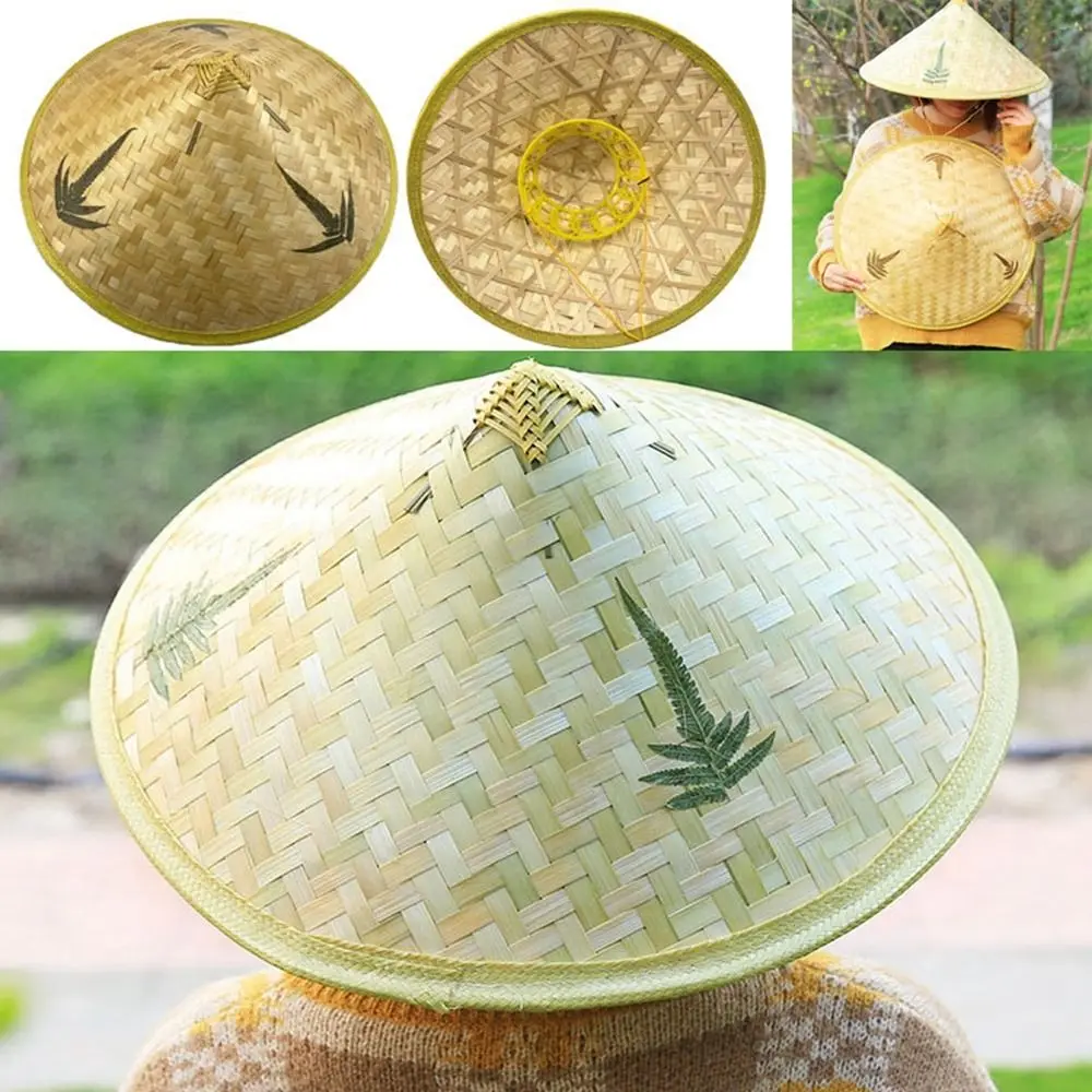 Sombreros para el sol de fiesta de verano de alta calidad, sombreros de bambú Natural ajustables con protección solar, gorras resistentes a la lluvia para hombres y mujeres al aire libre