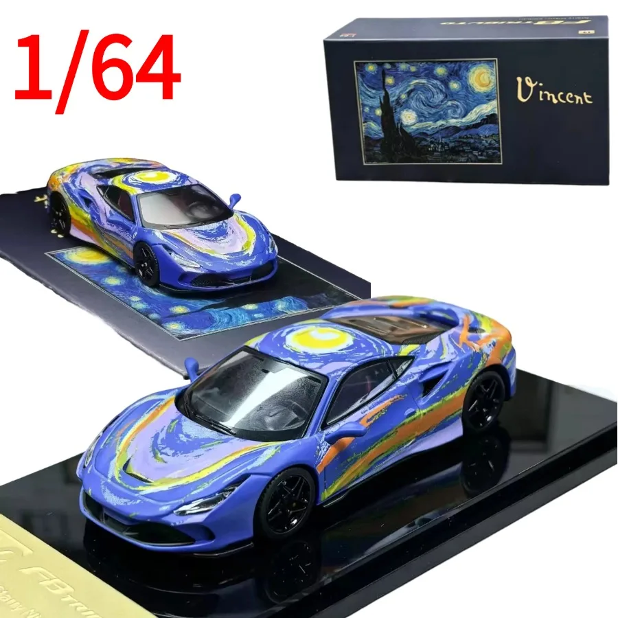 Коллекционная модель автомобиля Karium Diecast 1:64 Ferrari F8 Limited Edition из сплава, с покраской «Звездное небо», подарок для коллекционеров