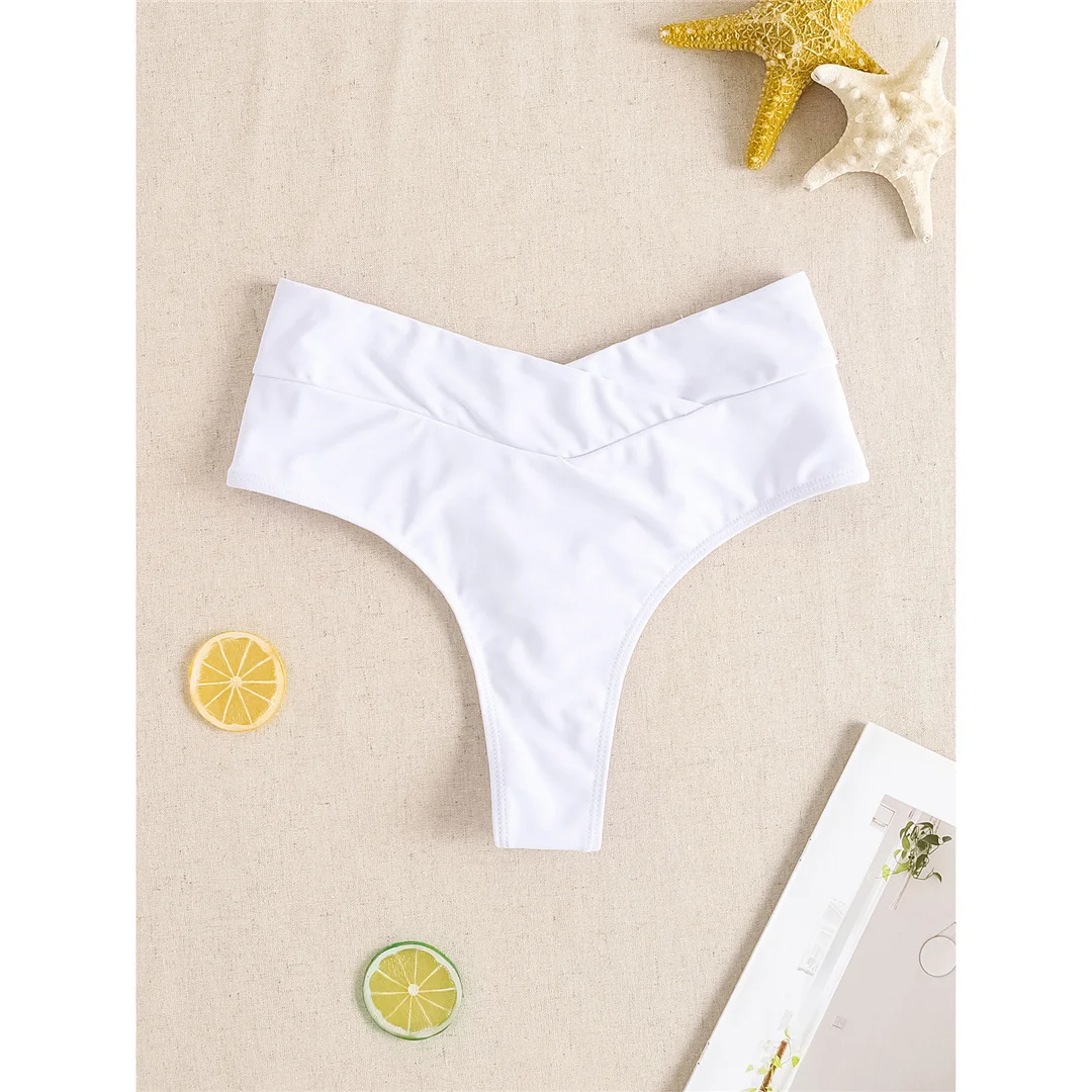S - XL Bikinihose mit hoher Taille und hohem Beinausschnitt, Badehose für Damen, Badebekleidung, brasilianische Tanga-Hose, Unterwäsche V7095 – Detail 12