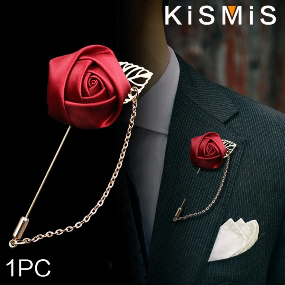 KISMIS 1PC Men and Women Flower Handmade Brooch, Dress Brooch, Collar Pin Collar Flower Rose Flower Suit Shirt Corsage