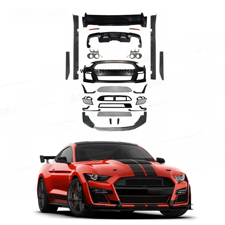 Car Accessories pp Material Body Kit for Mustang 18-20 Update to GT500 Style Car Bumpers Kit