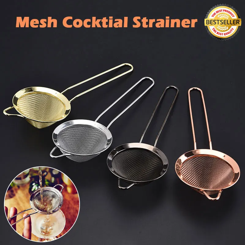 

1pcs Steel Tea Strainers Cocktail Strainer Stainless Conical Food Strainers Fine Mesh Strainer Practical Bar Strainer Tool