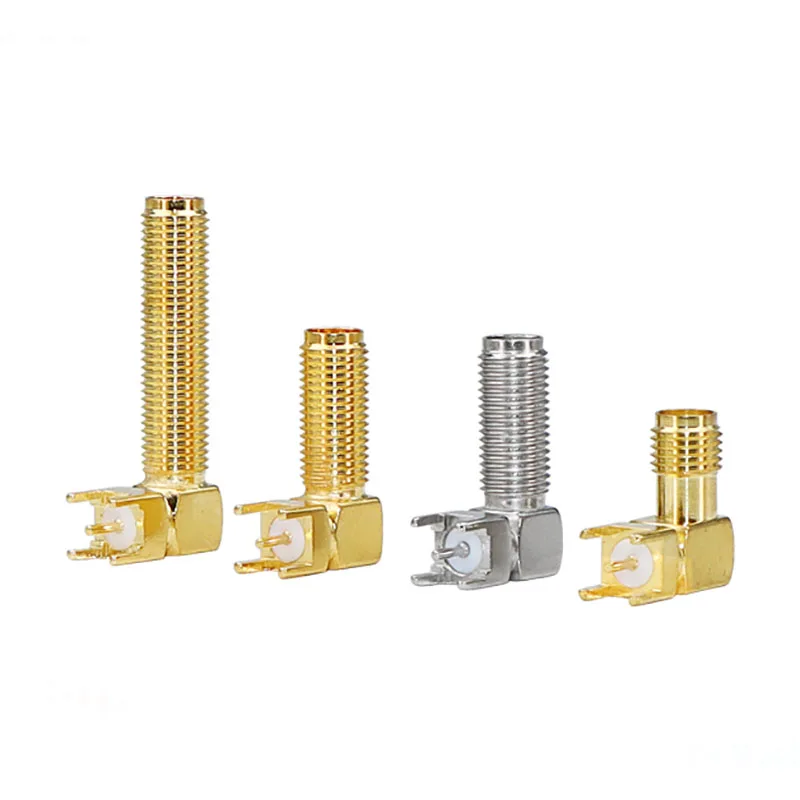 

5PCS SMA Female Jack SMA-KE Plug Adapter Solder Edge PCB Straight Right angle Mount RF Copper Connector Plug Socket