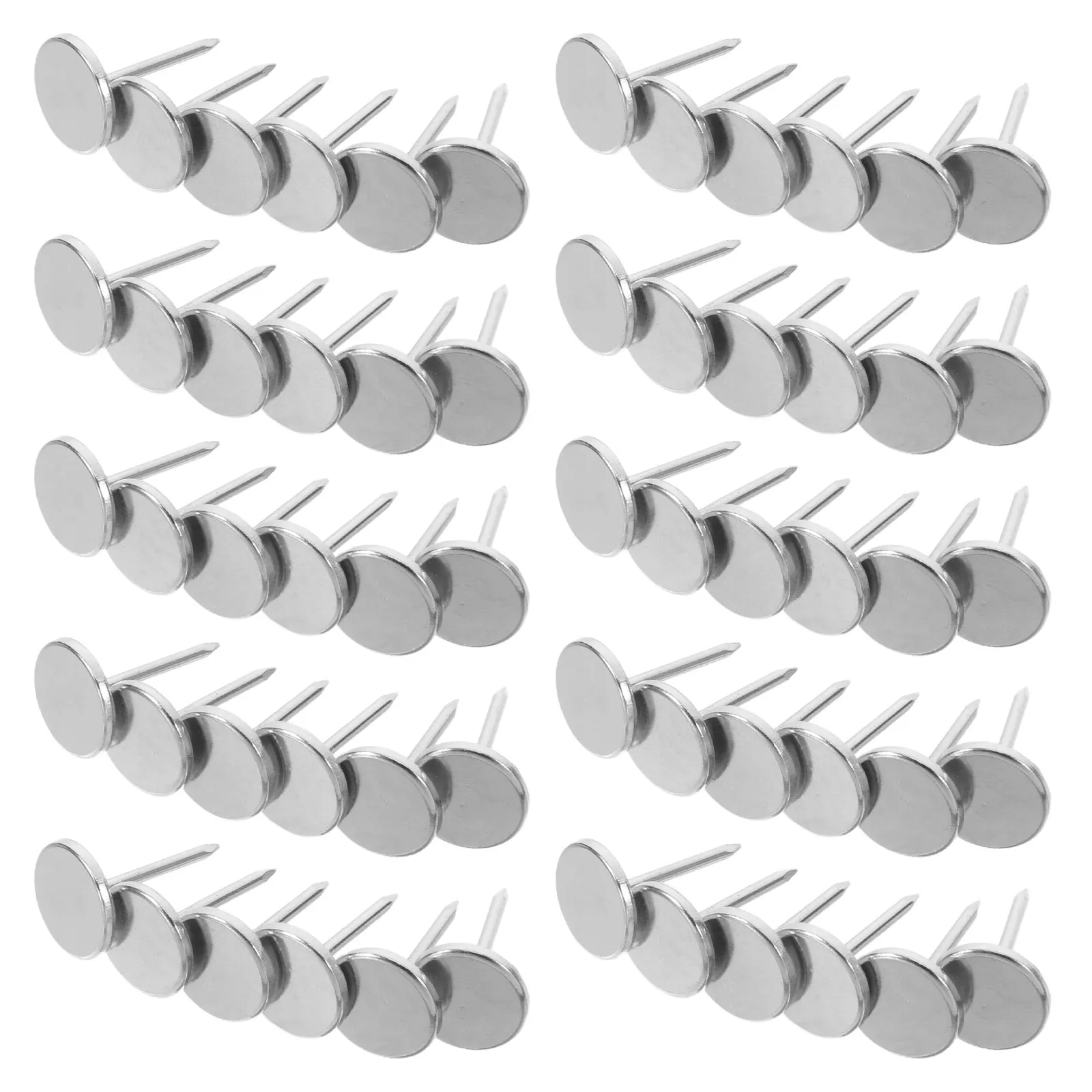 50Pcs Iron Flat Decorative Tacks Vintage Retro Design Upholstery Nails for Wood Vinyl Carpet Furniture Wall Aesthetic Hardware