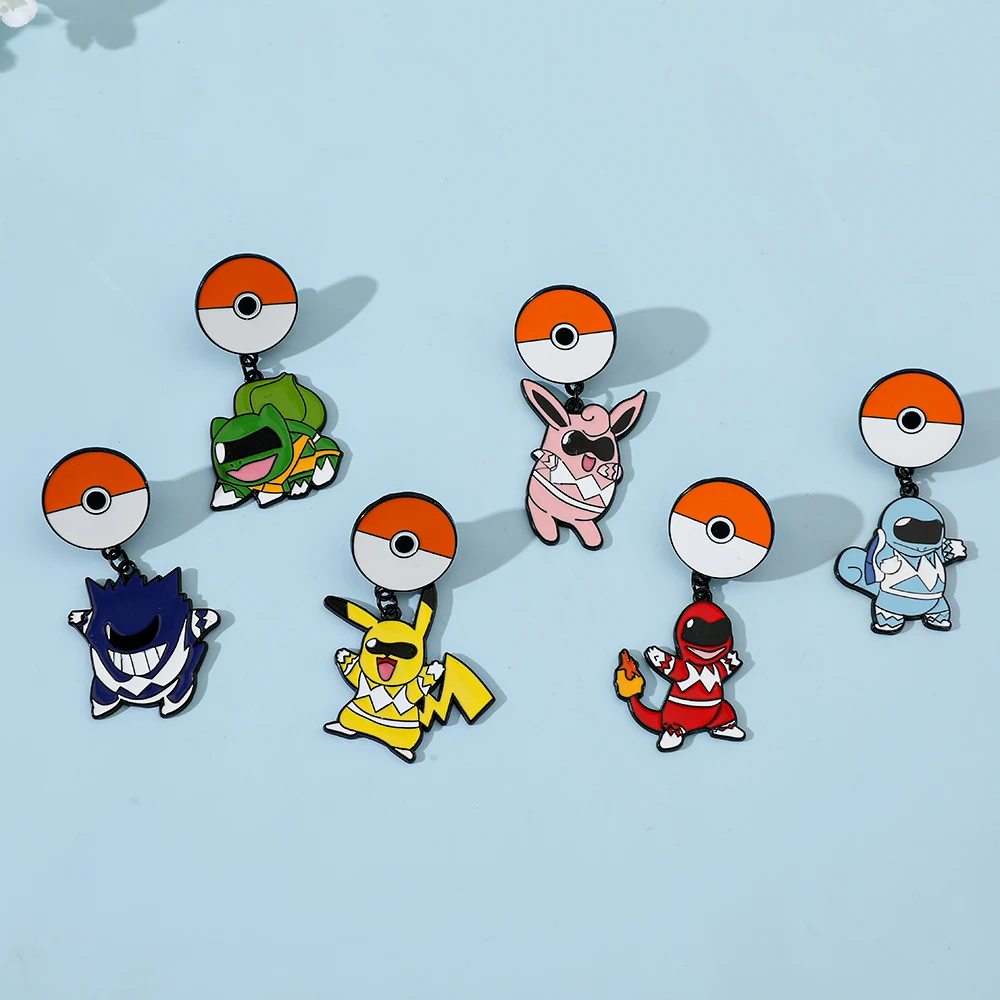 6 Pcs Creative anime Brooch Fashion Pikachu Metal Badge Jewelry Clothing Backpack Accessories Gift For Friends