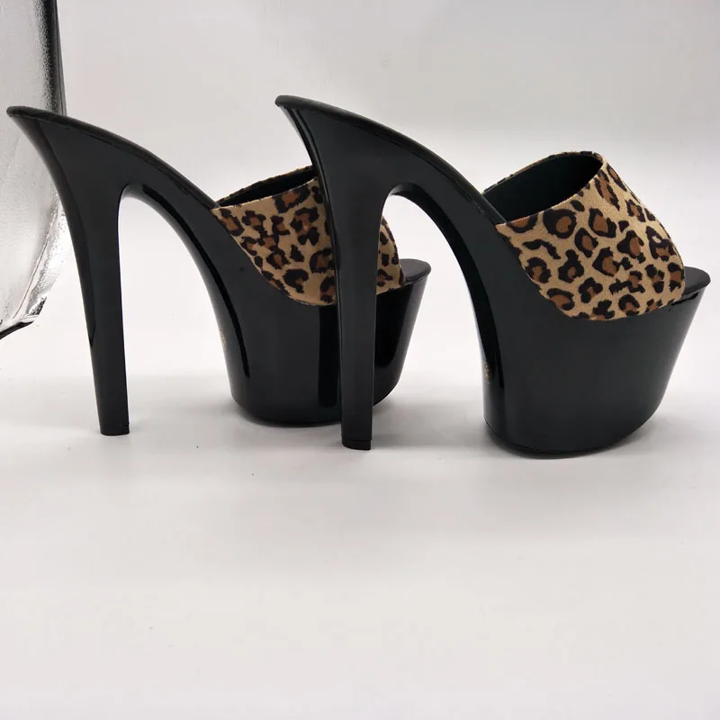 LAIJIANJINXIA New PU Sexy Exotic Pole Dancing Shoes Summer Women Slippers 17CM High Heels Size 34-46 G089