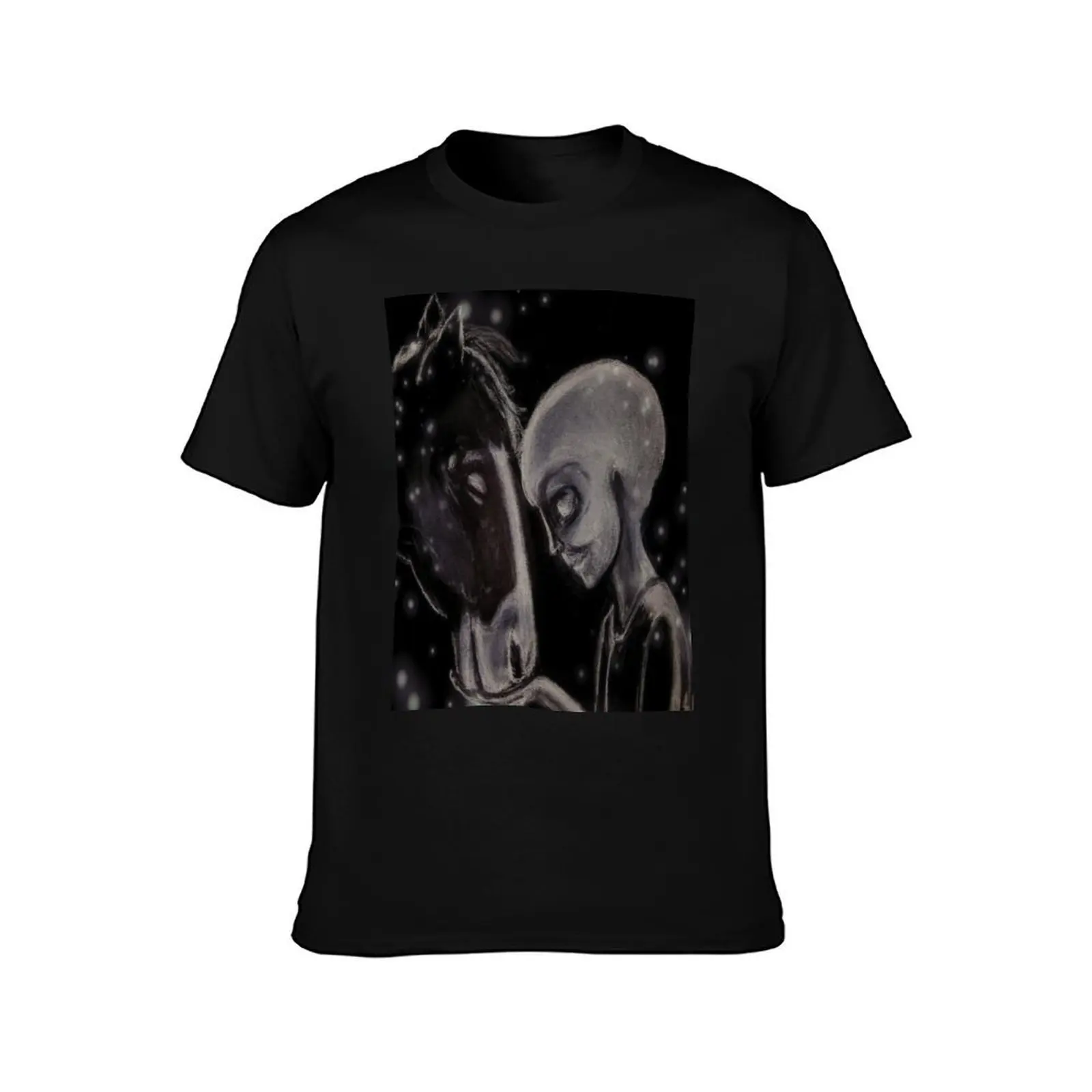 Equine Love T-Shirt, Summer Casual Cotton Tee, Oversized Streetwear Tops, Vintage Graphic Print, Loose Fit Short Sleeve