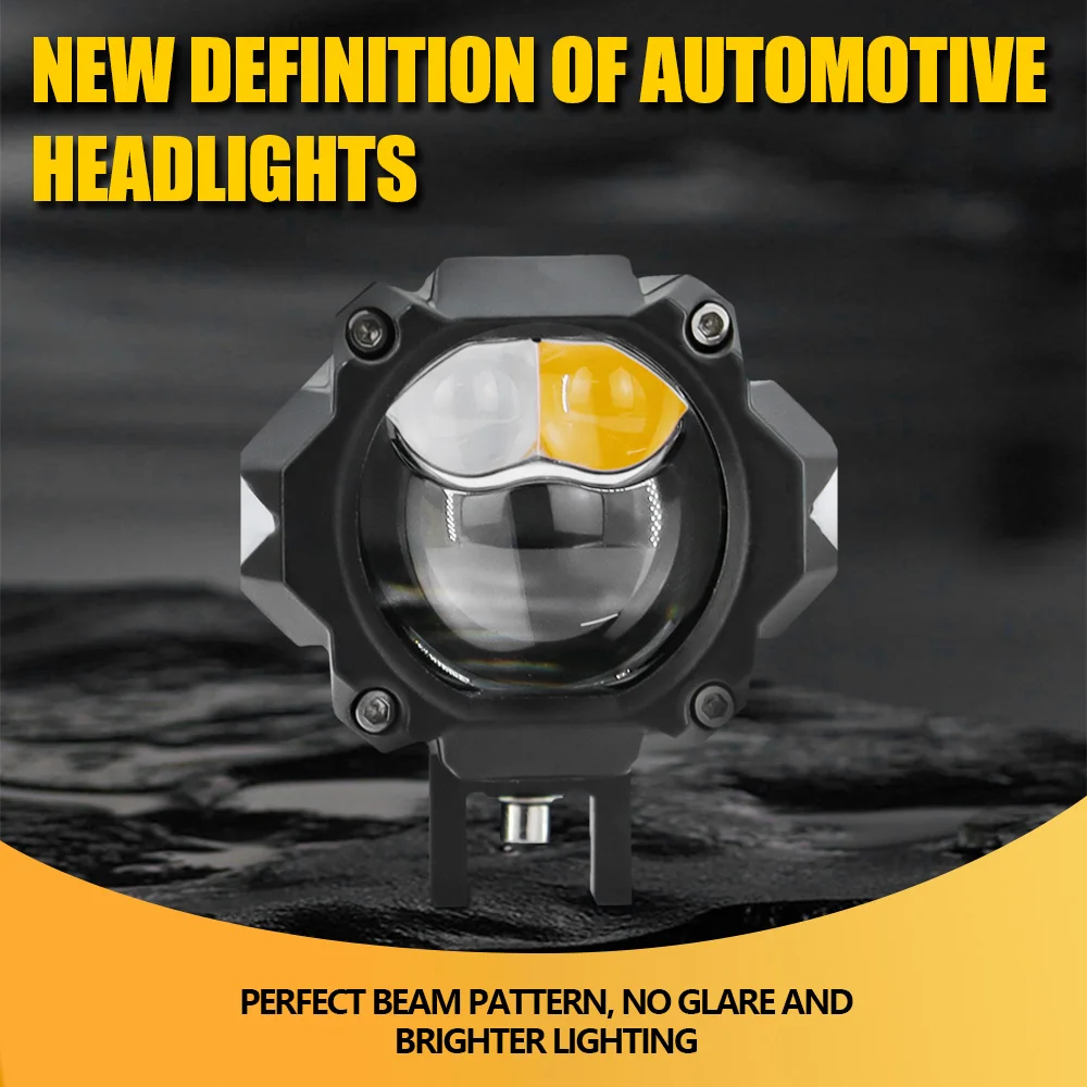 Super Bright Motorcycle Led Explorers Headlight Projector Fisheye Lens Led Moto Fog Auxiliary Motorcycle Headlight 2Pcs