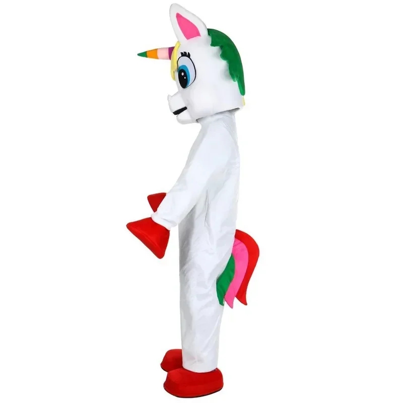 Unicorn mascot costume Flying Horse Rainbow Pony Fancy Dress For Adult Animal Halloween Party G2125