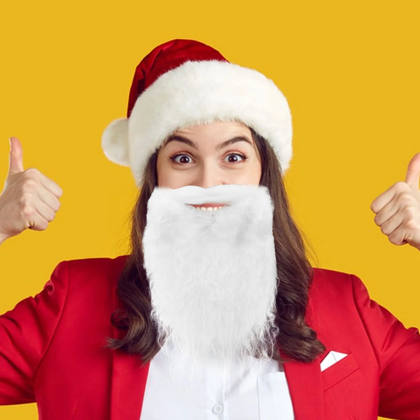 

1Pcs Santa Beard Curly Synthetic Fiber Christmas Cosplay Performance Props Full Multi-Layered Mustache Elasticated Perfect