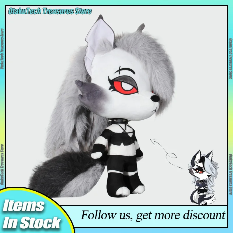 Helluva Boss Loona‌ 45cm Plush Toy Throw Pillow Doll Cute Ornaments Anime Peripheral  Crystal Velvet Doll Birthday Xmas Gifts