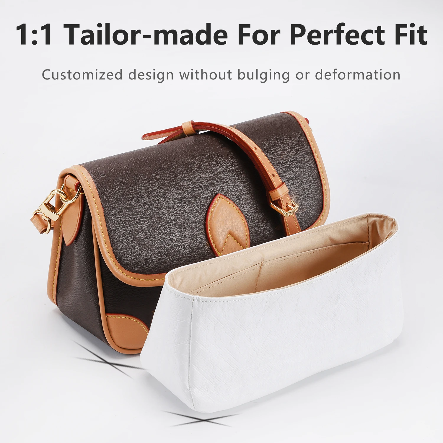 WUTA Dupont Paper Bag Organizer For LV Diane Waterproof Handbag Inner Bag Insert Storage Bags Liner Bag Support Shaper