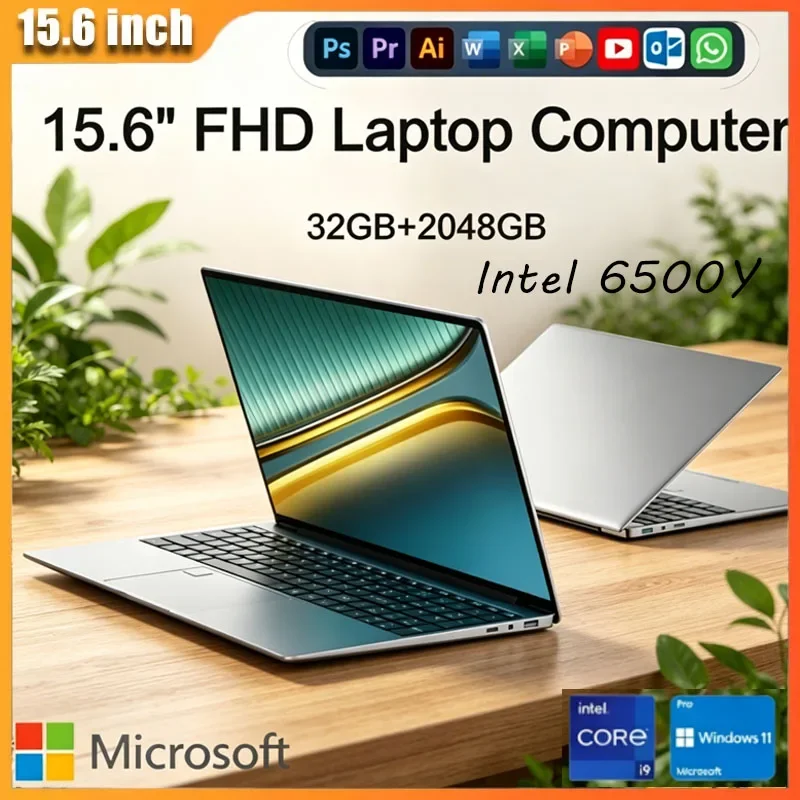 Ноутбук Celestial 2026 Featherlight 15.6, Intel 6500Y, 32 ГБ ОЗУ, 2 ТБ SSD, 5000 мАч, Windows 11, клавиатура с подсветкой, сканер отпечатков пальцев, для Stellar