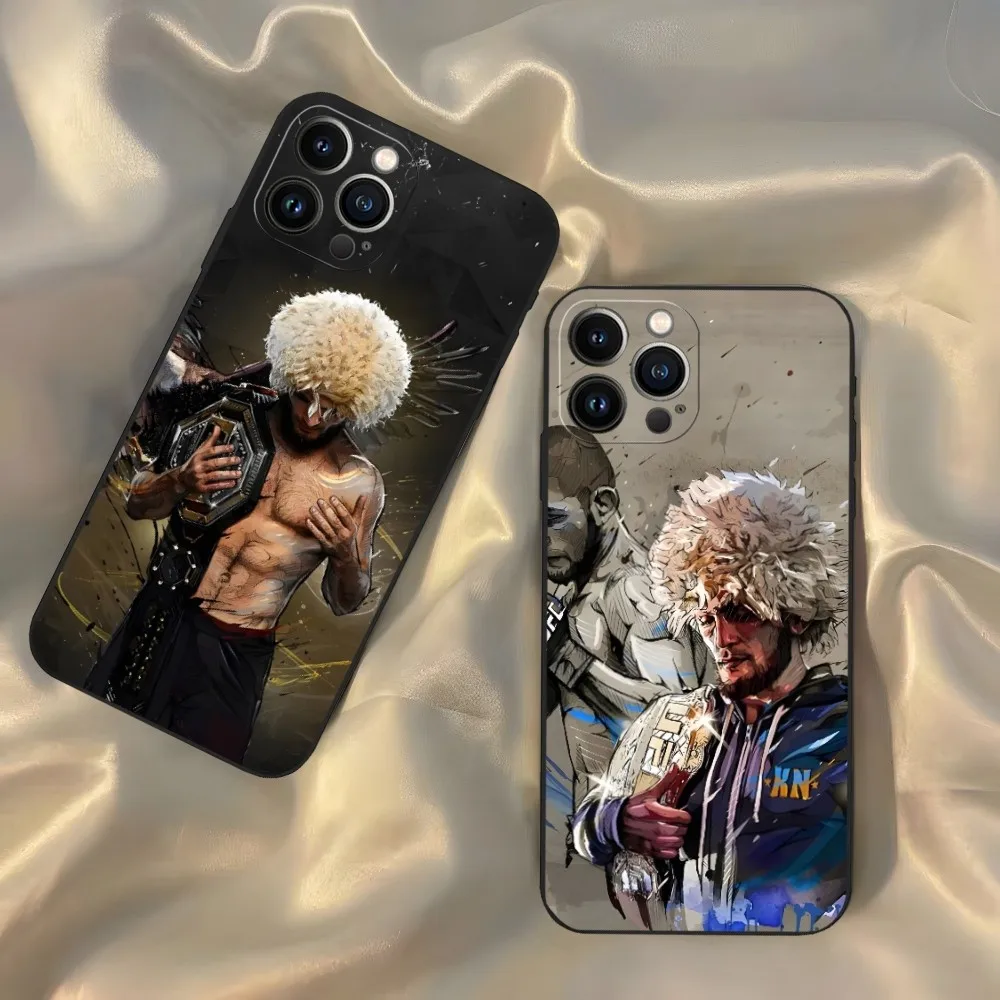 kHabib Nurmagomedov Phone Case for Iphone 15 14 13 12 11 Pro Max Xr X Xs Mini 8 Plus SE 2022 Black Soft Silicone Cover