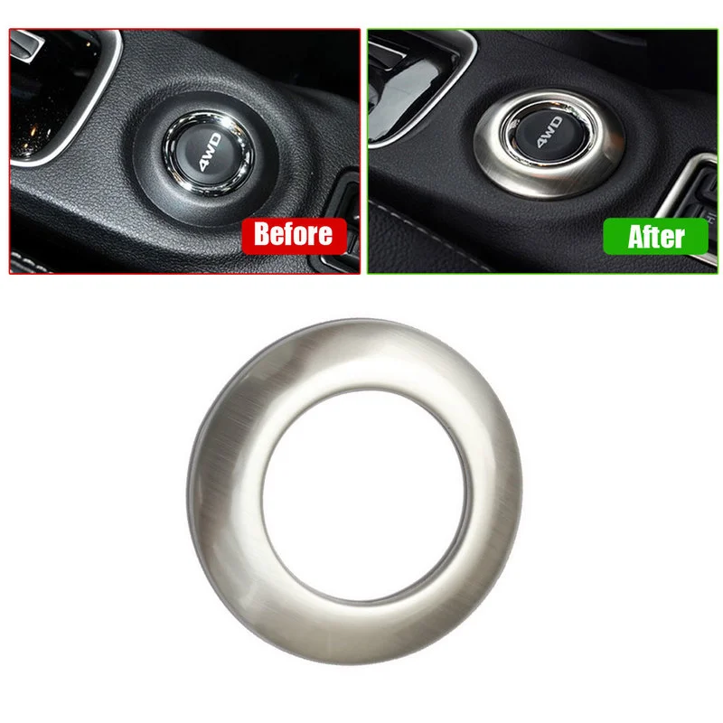 Car 4WD Button Decor Cover coperchio pulsante in acciaio inossidabile Trim accessori auto interni per Mitsubishi Outlander 2013 2014 2015 2016