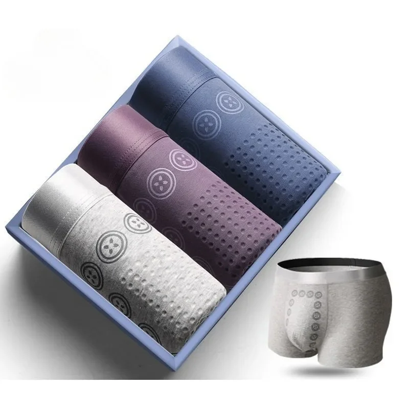 Heren Boxershorts 3A Grafeen Antibacterieel Ijs Zijde U-vormige Verhoogde Tas Ondergoed Massage Deeltje Ademend Ondergoed