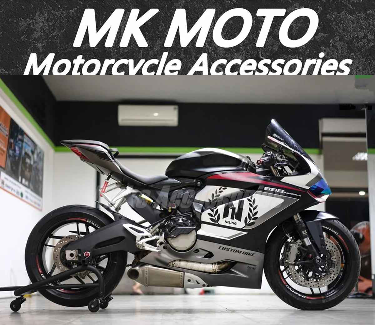 

Moke moto Motorcycle Fairings Kit Fit For 899 1199 2012-2014 Bodywork Set High Quality ABS Injection Gray Black White New