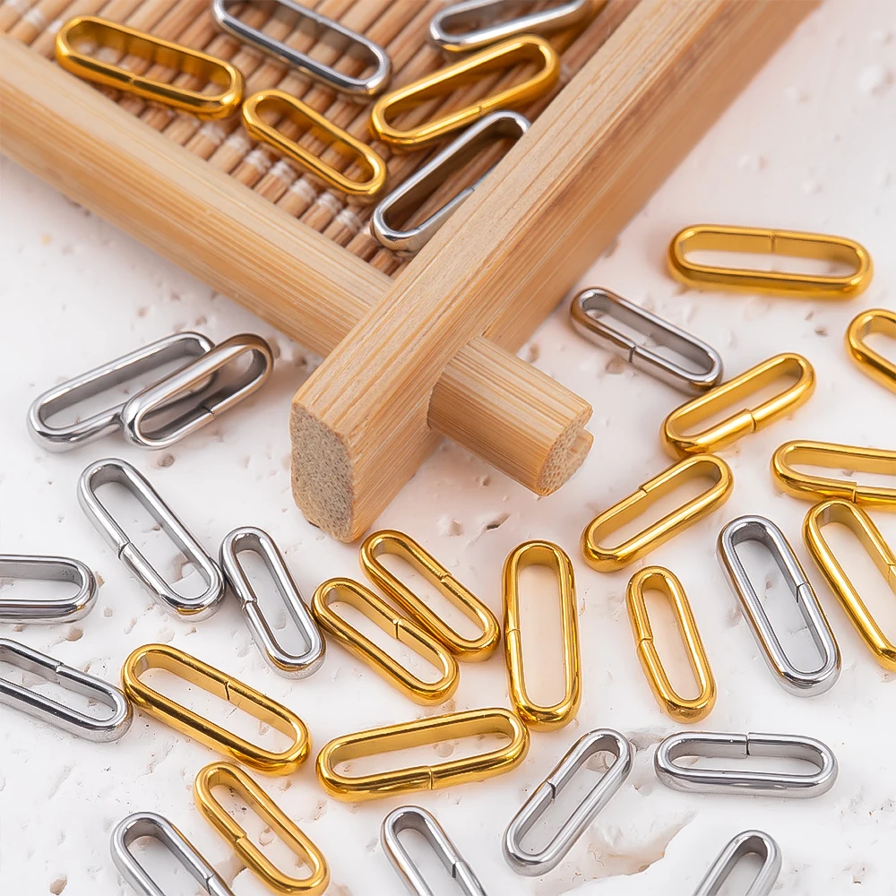 10pc Stainless Steel Multi Size Square Bail Clasp Pendant Charm Connector Buckle Clip Clasp Necklace DIY Jewelry Making Supplies image 2
