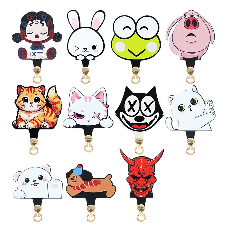 AROPE New Cartoon-Style Colorful Anti-Loss Phone Case Clip with Lanyard Connector and Charging Port